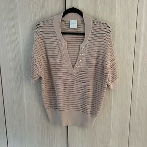 Varley Beige Callie knit top